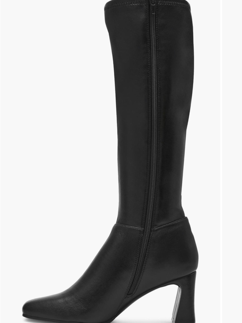 NWT Steve Madden Black Knee High Boots Square Toe Block Heel Chic Minimalist - Picture 7 of 8